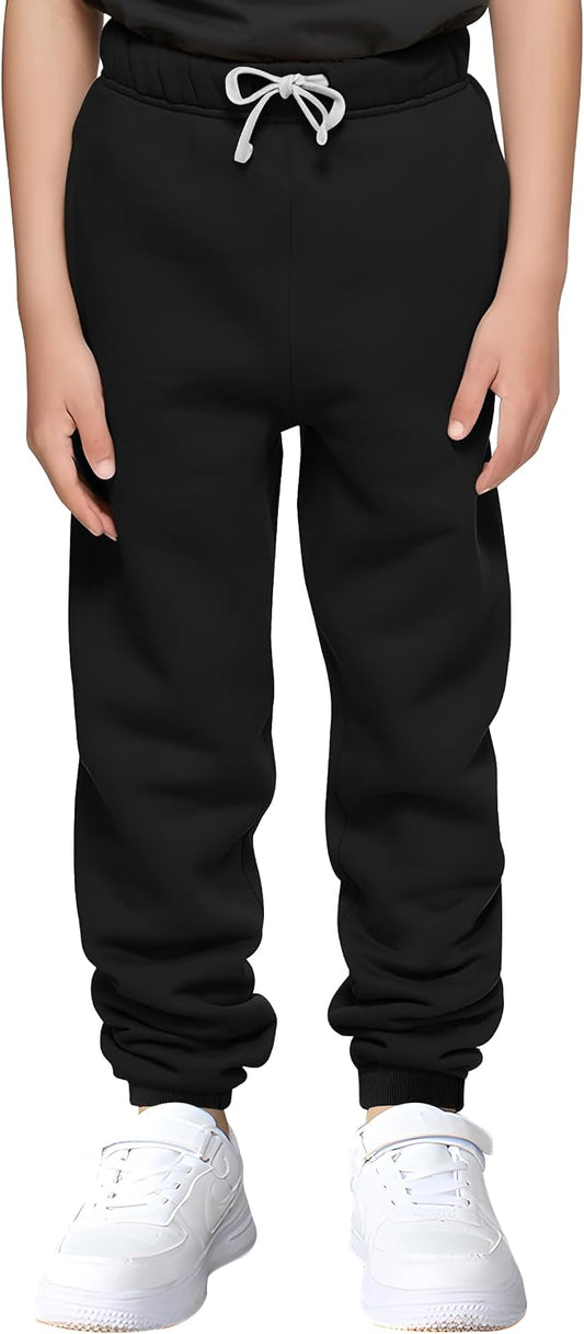 VOGRYE Boys Sweatpants 3 Pack Jogger Pants with Pockets Drawstring Waist