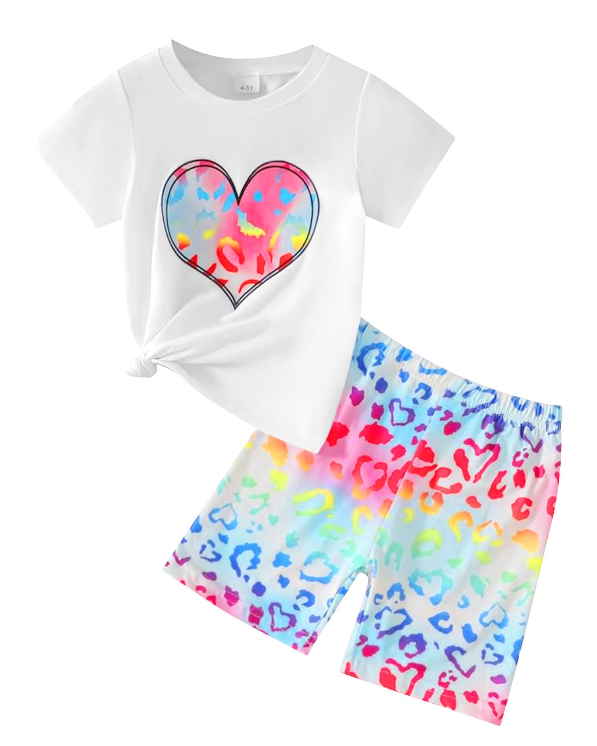 Cakaner Toddler Kids Girl Clothes Floral Letter Graphic Top + Shorts 2PC Girls Summer Short Set