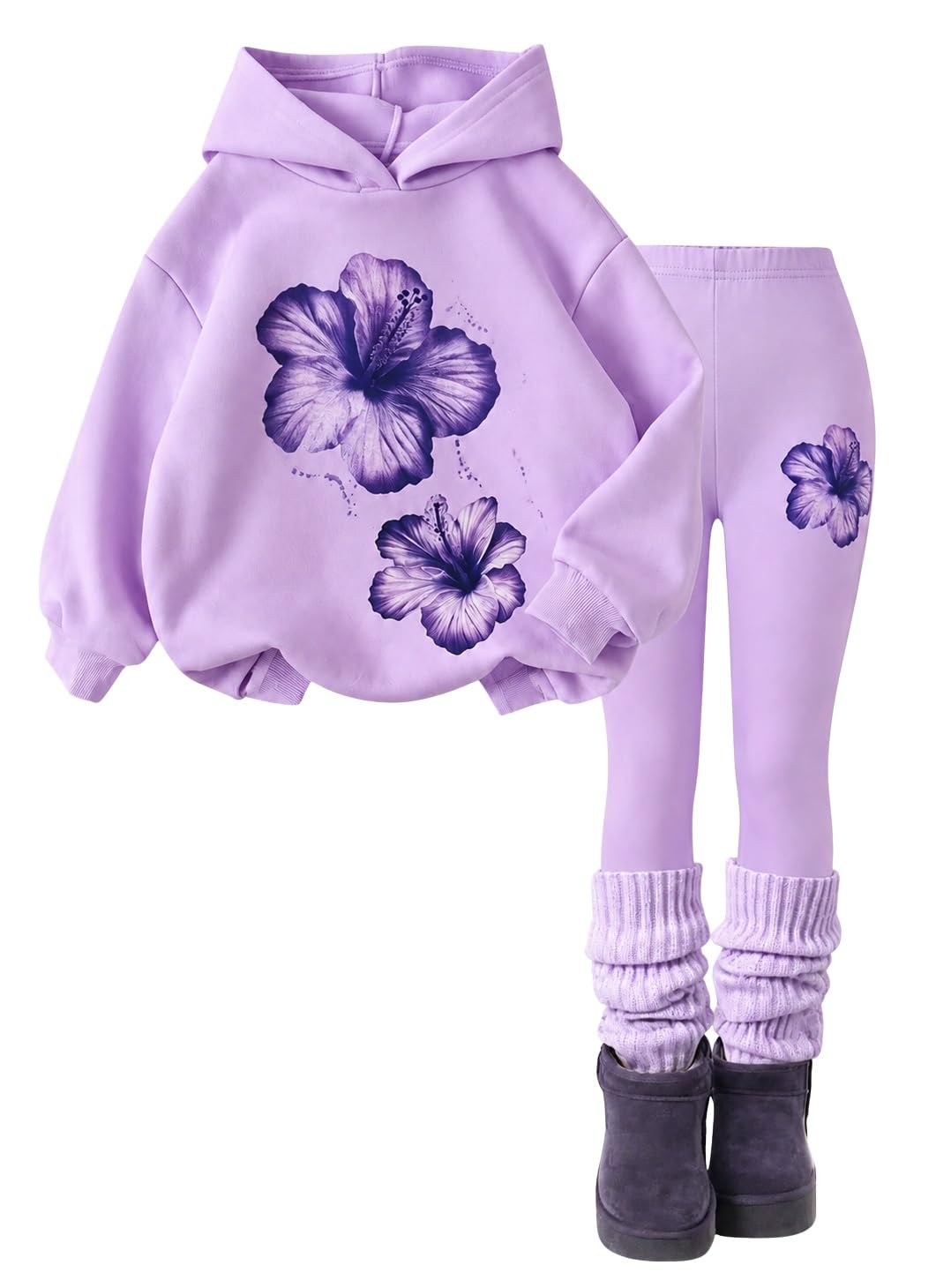 Yoxindax Girls Sweat Set Sweatshirt & Sweatpants Fall Winter Tween Clothes