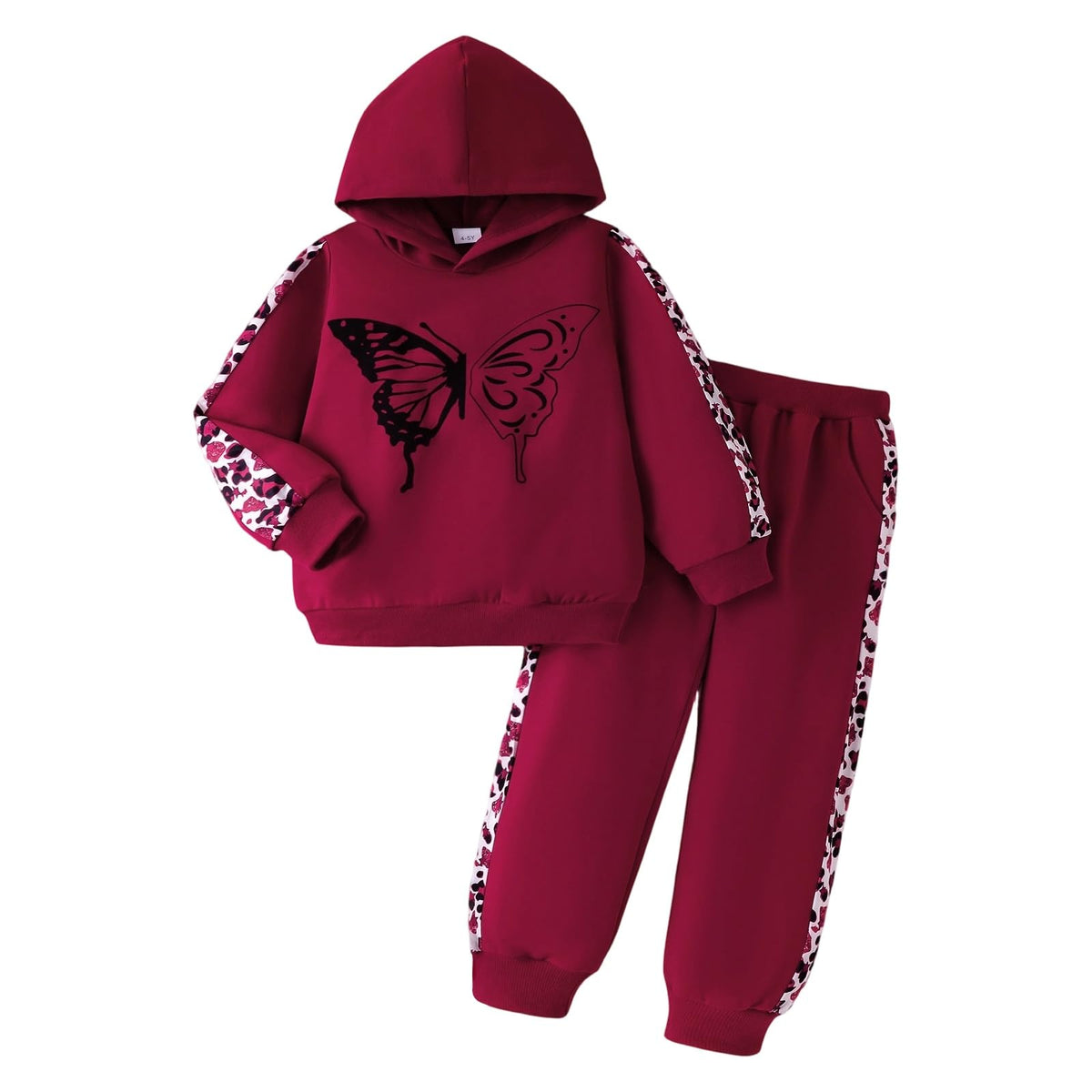 Girls Clothes Toddler Leopard Hoodie and Sweatpants Set, Ages 4-12