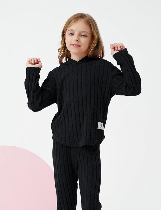 Toddler Girl Fall Clothes Set Warm Sweatshirt Pants Long Sleeve Sweatsuits Winter Hooded Pullover Outfits