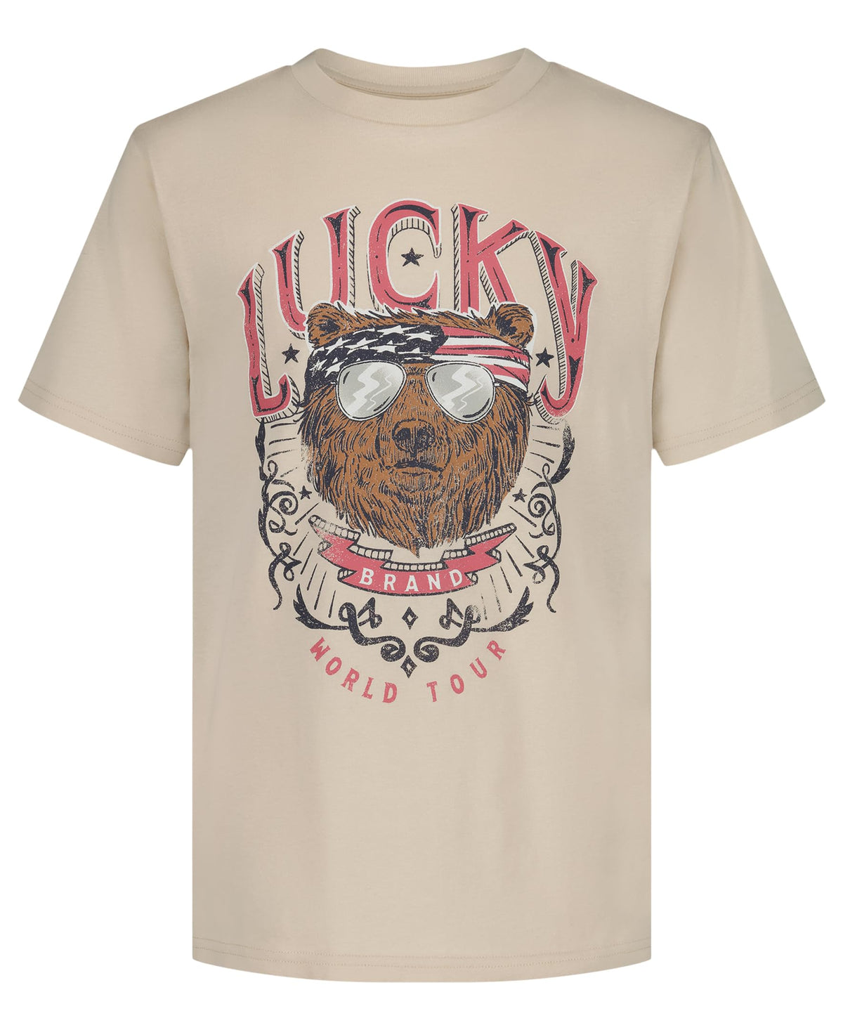 Lucky Brand Boys' Short Sleeve Graphic Crew Neck T-Shirt, Soft, Comfortable, Relaxed Fit
