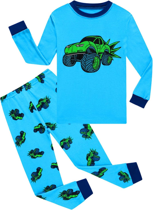 Little bety Boys 4 Pieces Cotton Pajamas Toddlers Long Sleeve 24M-12Years