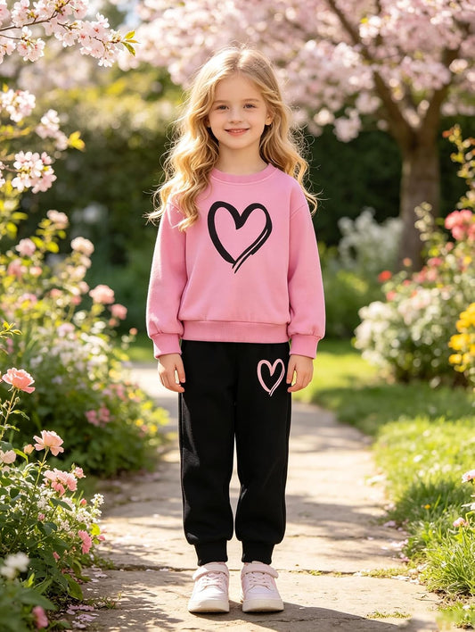 Girls Outfits 4 Piece Long Sleeve Sweatshirt Cargo Pants 3-12Y