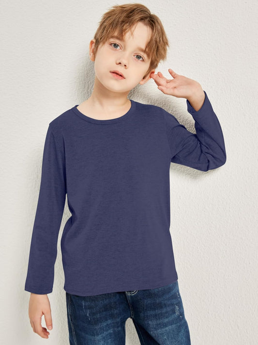 Cooraby 5 Pack Boy and Toddlers Long Sleeve Shirts Kids Top Tees Shirts