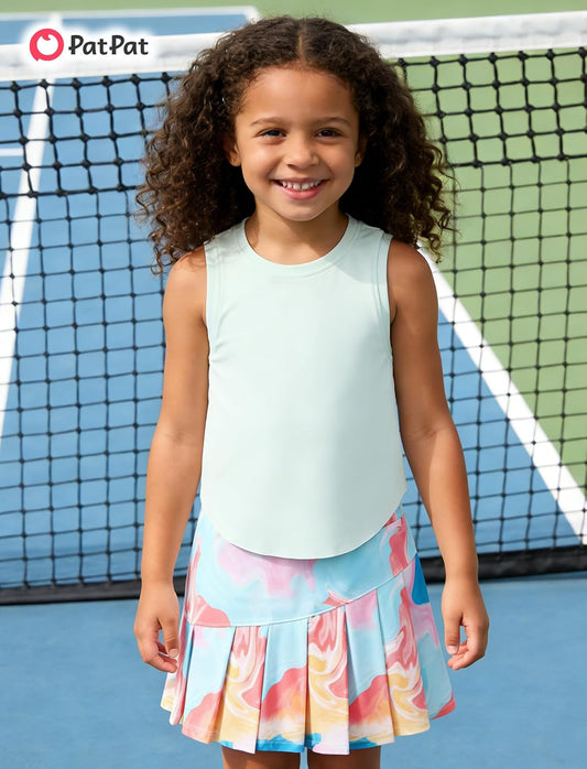 PATPAT Girls Tennis Skirt Sets Tank Top + Pleated Skort Activewear 5-12Y