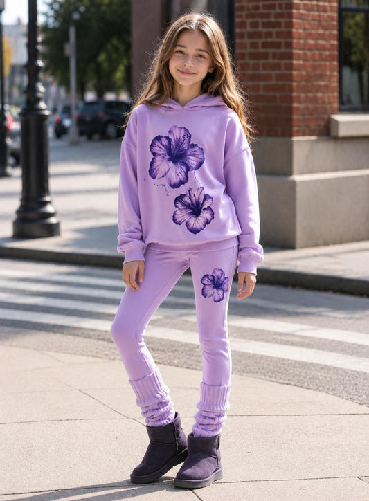 Yoxindax Girls Sweat Set Sweatshirt & Sweatpants Fall Winter Tween Clothes