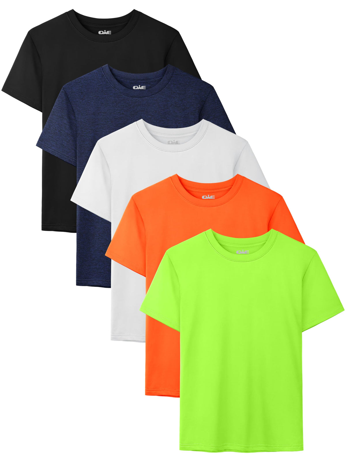 5 Pack Boys Shirts Youth Athletic Dry Fit Shirts Short Sleeve T-Shirt Tops