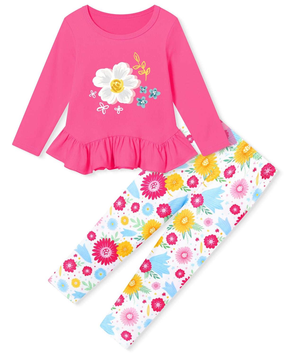 CARETOO Girls' clothing sets Fall Long Sleeve Top Pants Set Size 2-10