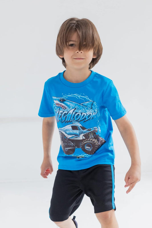 Monster Jam Boys' Athletic 2-Piece T-Shirt and Shorts Set Toddler to Big Kid