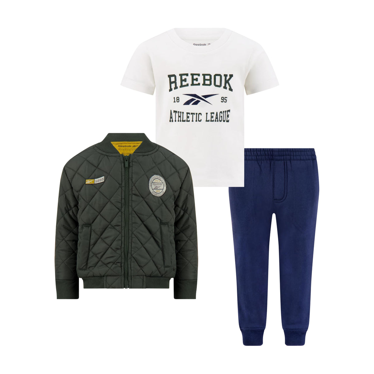 Reebok Boys' 3 Piece Jacket T-shirt and Jogger Set