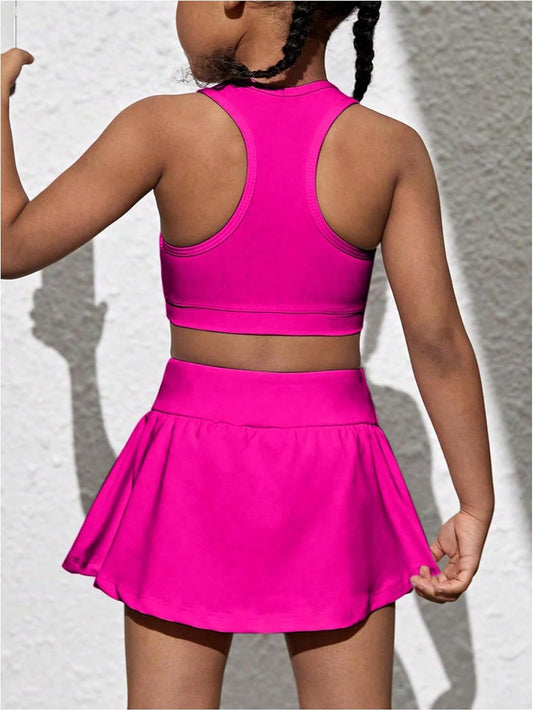 SOLY HUX Toddler Girl's 2 Piece Workout Set Top and Skorts Athletic Outfits