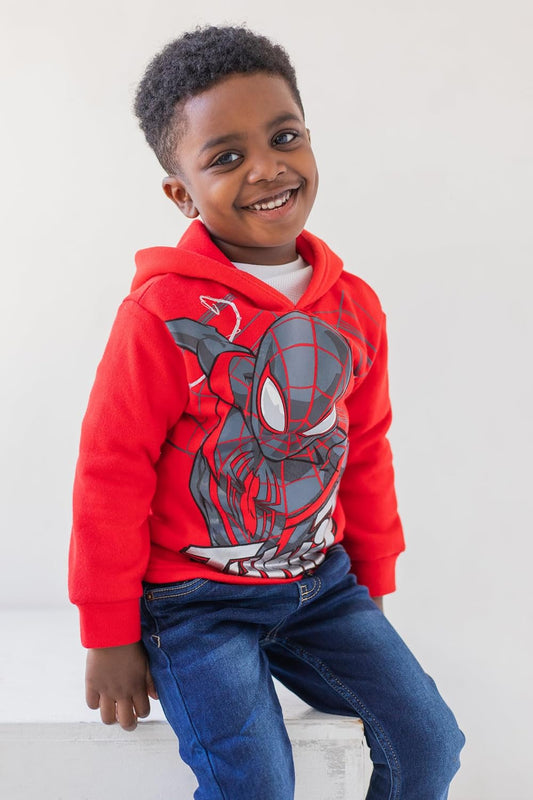 Marvel Avengers Spider-Man Fleece Pullover Hoodie and Jogger Pants Outfit Set Toddler to Big Kid Sizes (2T - 18-20)
