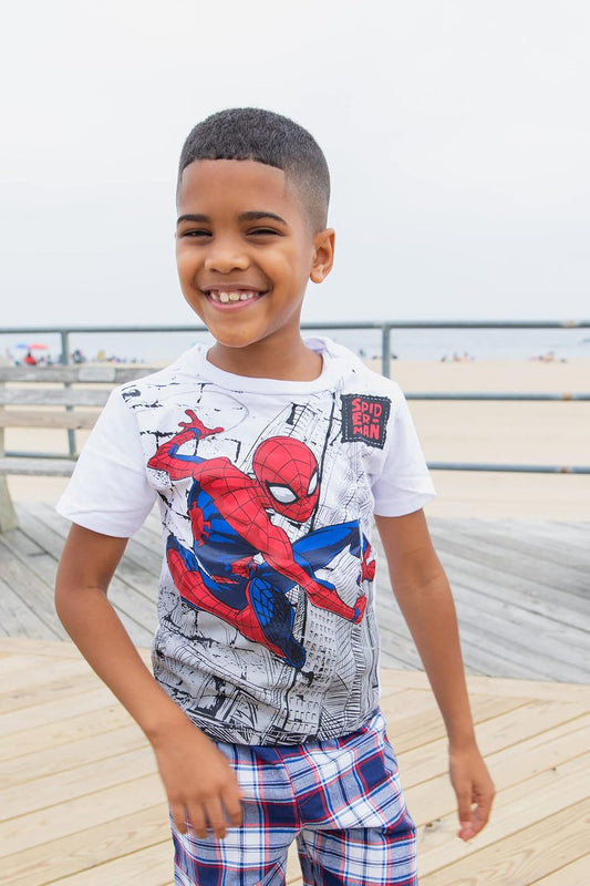 Marvel Spider-Man Boys' 4-Pack Short Sleeve Tees Toddler to Big Kid