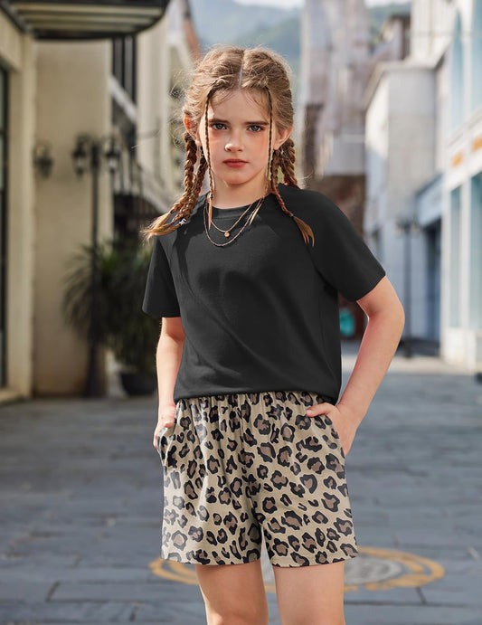 Arshiner Girls 2 Piece Outfits Summer Clothes Fashion Tops and Shorts Set