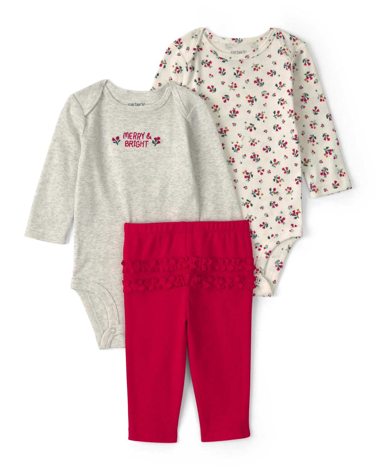 Carter's Baby Girls' 3-piece Bodysuit Pant Sets