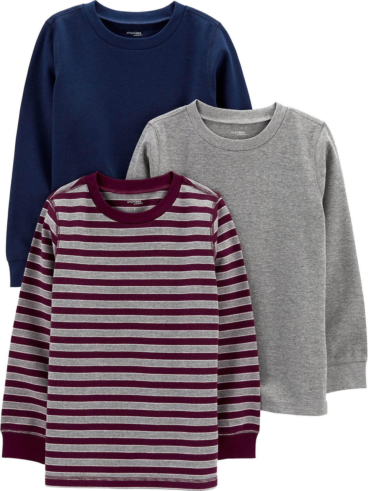 Simple Joys by Carter's Boys 3-Pack Thermal Long Sleeve Shirts