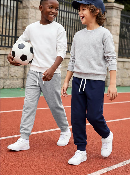 4 Pack Toddler and Boys Sweatpants Athletic Cotton Jogger Pants for Sports