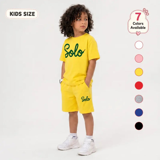 Boys’ Trendy Letter Graphic T-Shirt & Shorts Set, Simple Summer Casual Outfit, Lightweight Comfortable Kids Clothing for School Days, Outdoor Play and Daily Activities