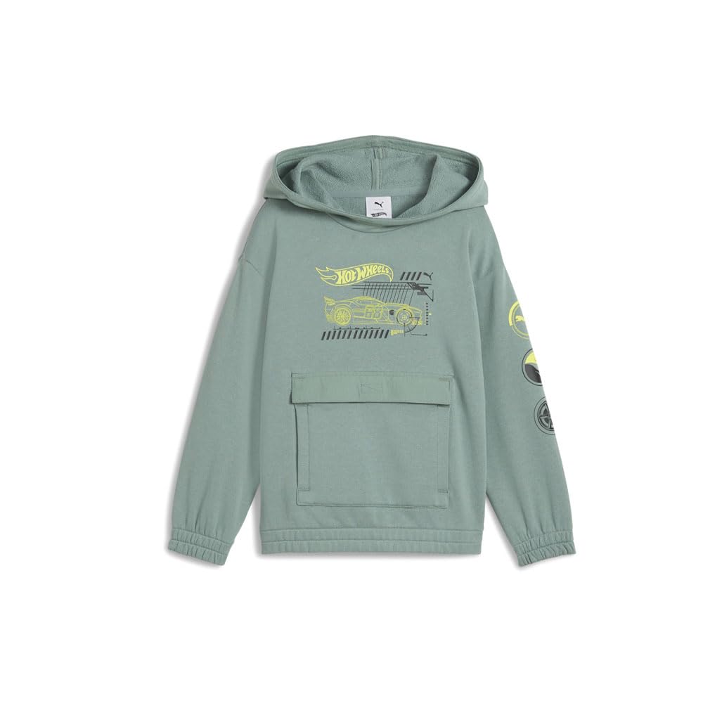 PUMA Boys' Logo Pullover Hoodie, Fleece Sweatshirt, Large Front Pocket