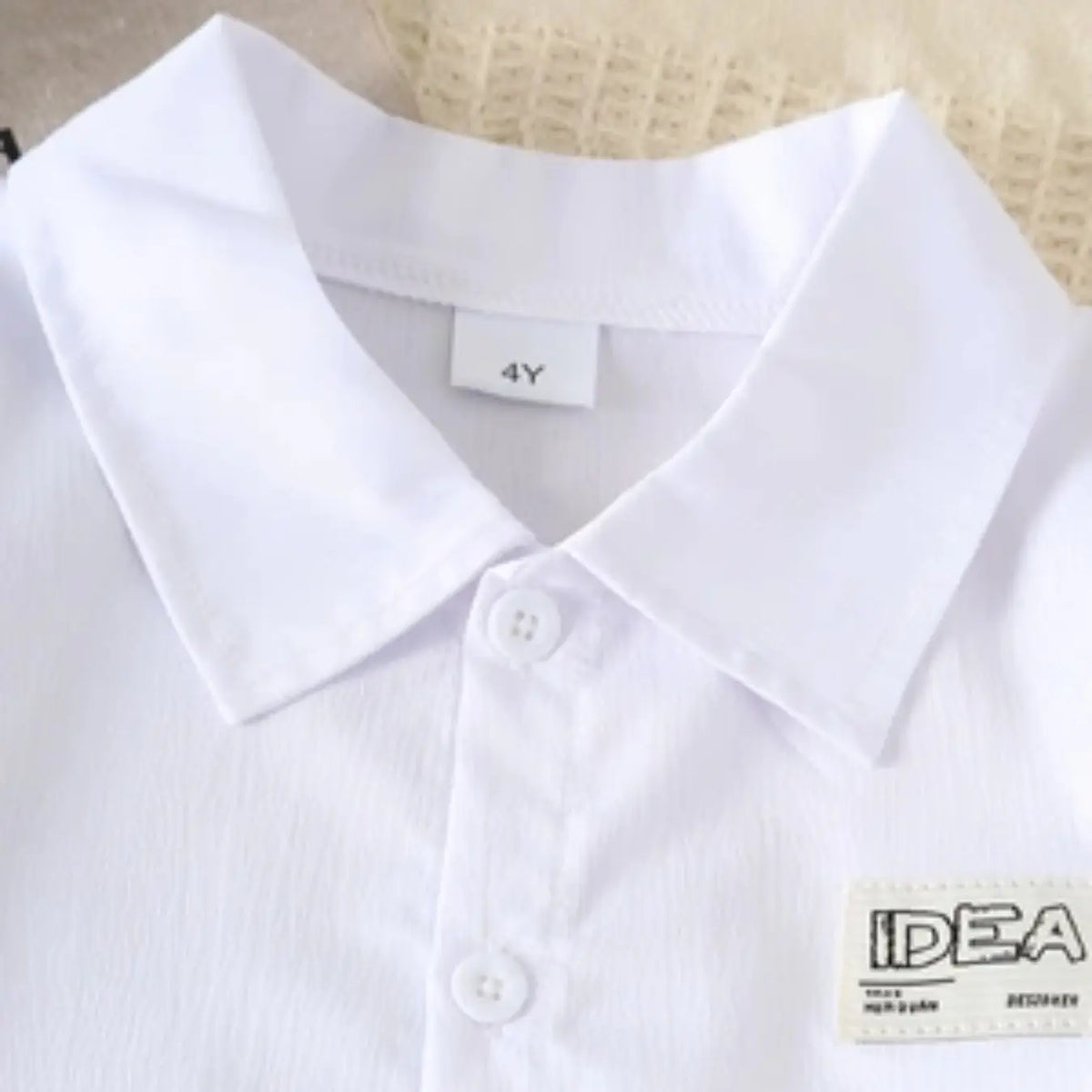 Summer Boys' 2-Piece Set, Outfits Set, Solid Color Casual Shirt with Lapel Collar, Short Sleeve, Comfortable Elastic Waist Pants, Fashionable Kids, Matching Set, Clothes Set