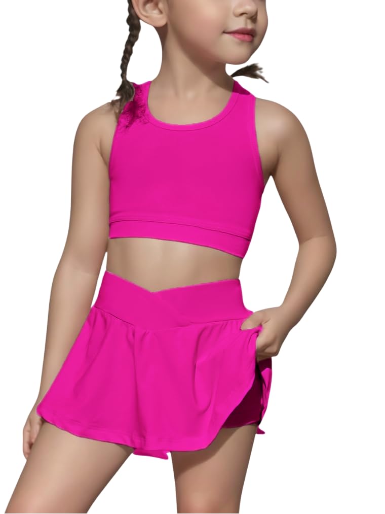 SOLY HUX Toddler Girl's 2 Piece Workout Set Top and Skorts Athletic Outfits