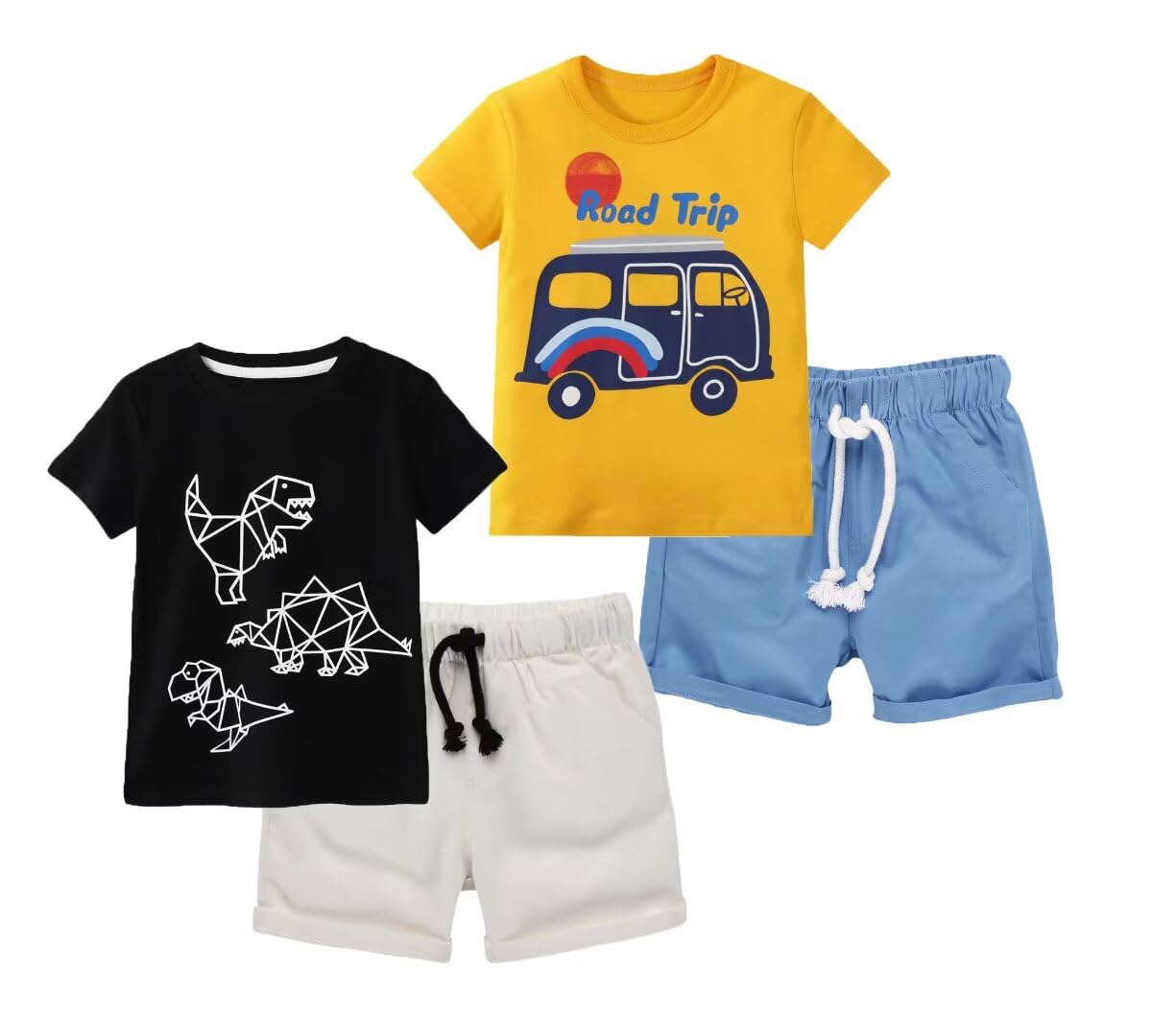 Toddler Boy Summer Clothes Outfits Short Sleeve Shirt Set 2-7 Years