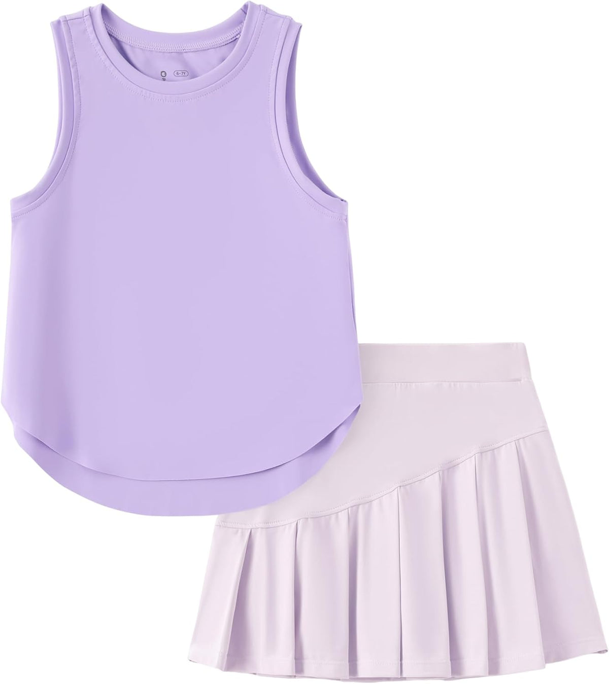 PATPAT Girls Tennis Skirt Sets Tank Top + Pleated Skort Activewear 5-12Y