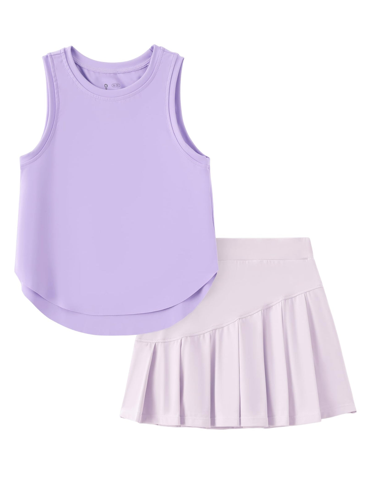 PATPAT Girls Tennis Skirt Sets Tank Top + Pleated Skort Activewear 5-12Y