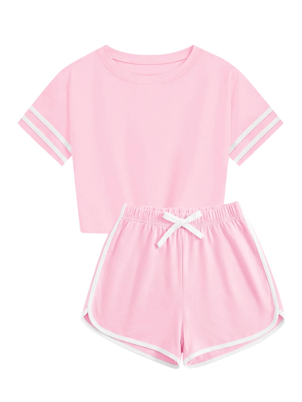 Haloumoning Unisex Girls Boys 2 Piece Outfits Crop Tops and Shorts Set