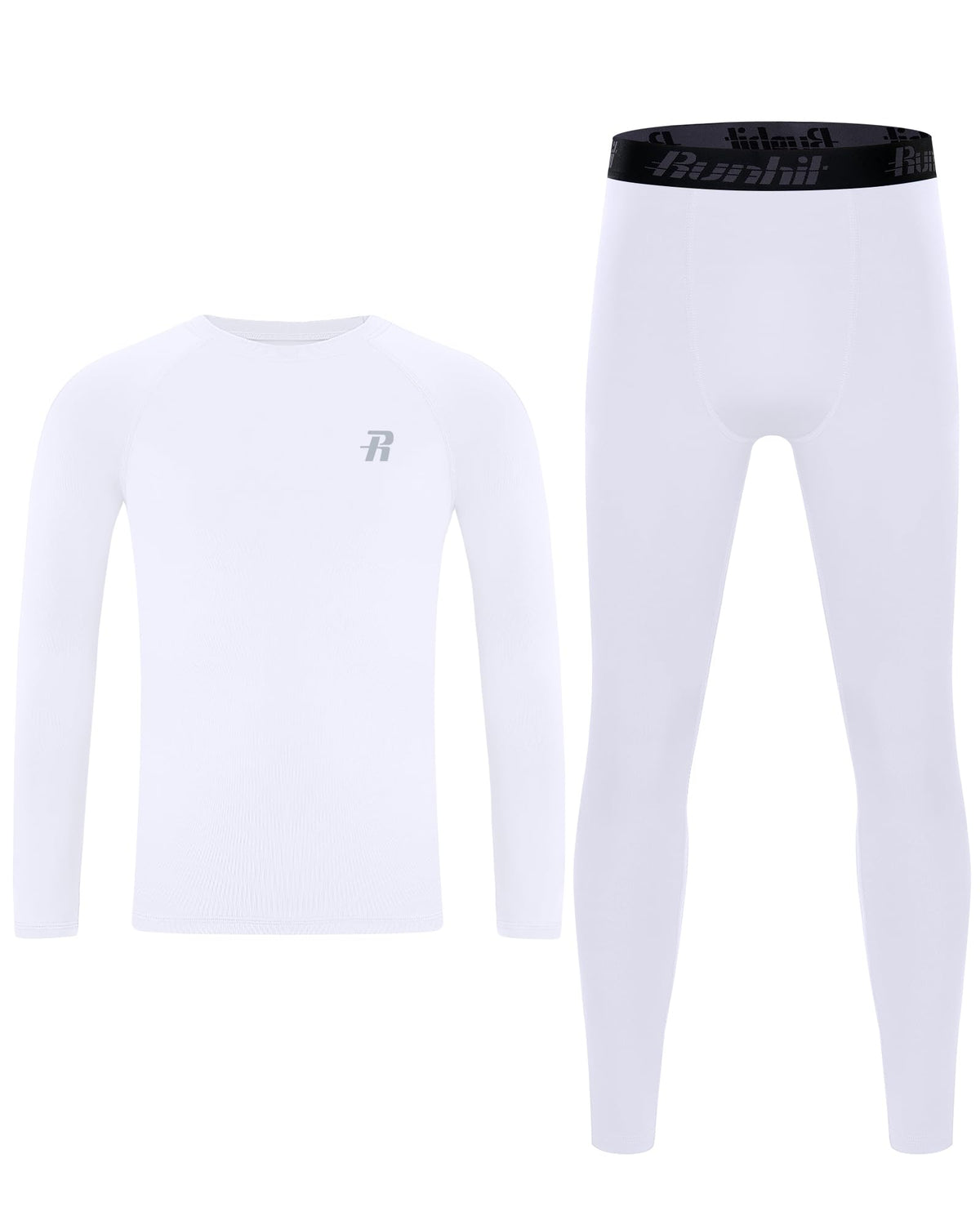 Runhit Boys Compression Shirts & Pants Set Youth Football Long Sleeve Undershirts Leggings Kids Sport Base Layer Tights UPF50