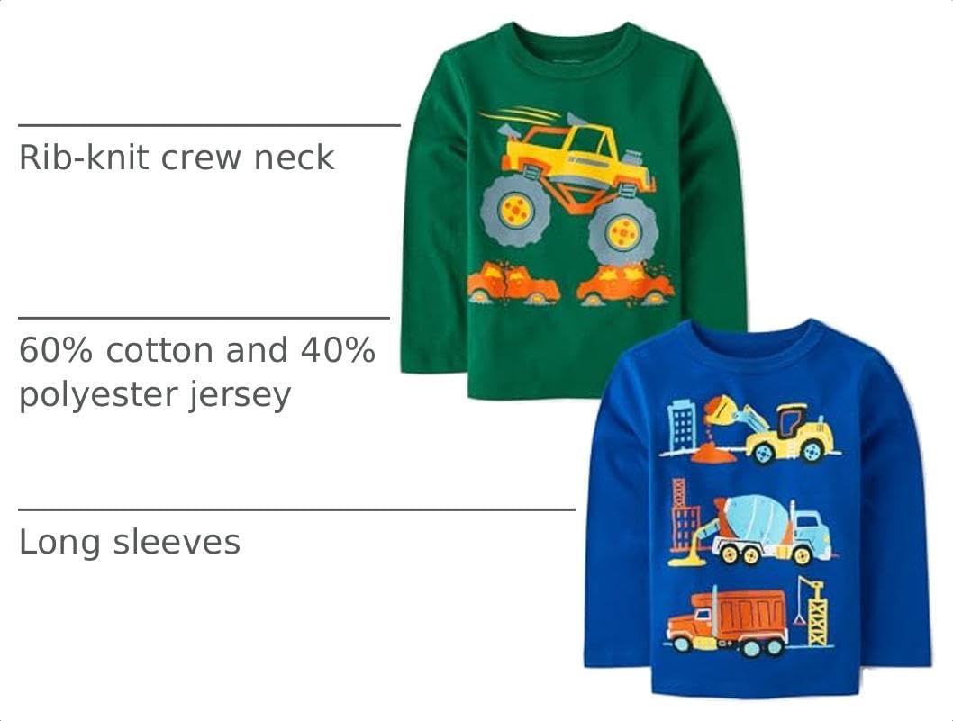 The Children's Place,Baby Boys,and Toddler Assorted Everyday Long Sleeve Graphic T-Shirts