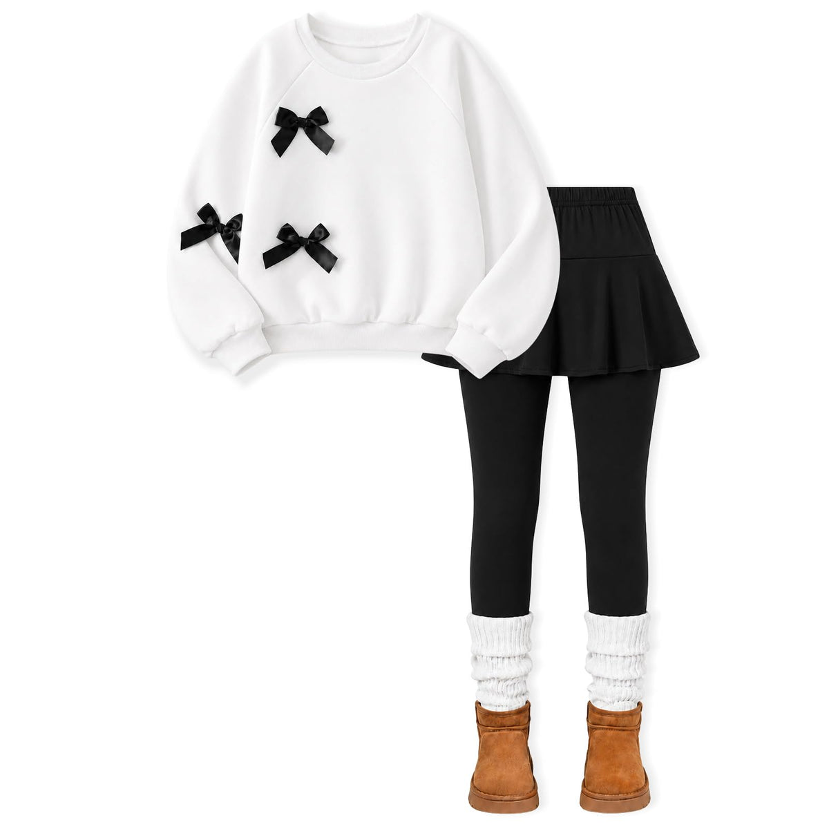 Toddler Girl Clothes Ruffle Long Sleeve Heart Print Tops and Pants 2PC Little Girl Winter Outfits Size (4-7T)