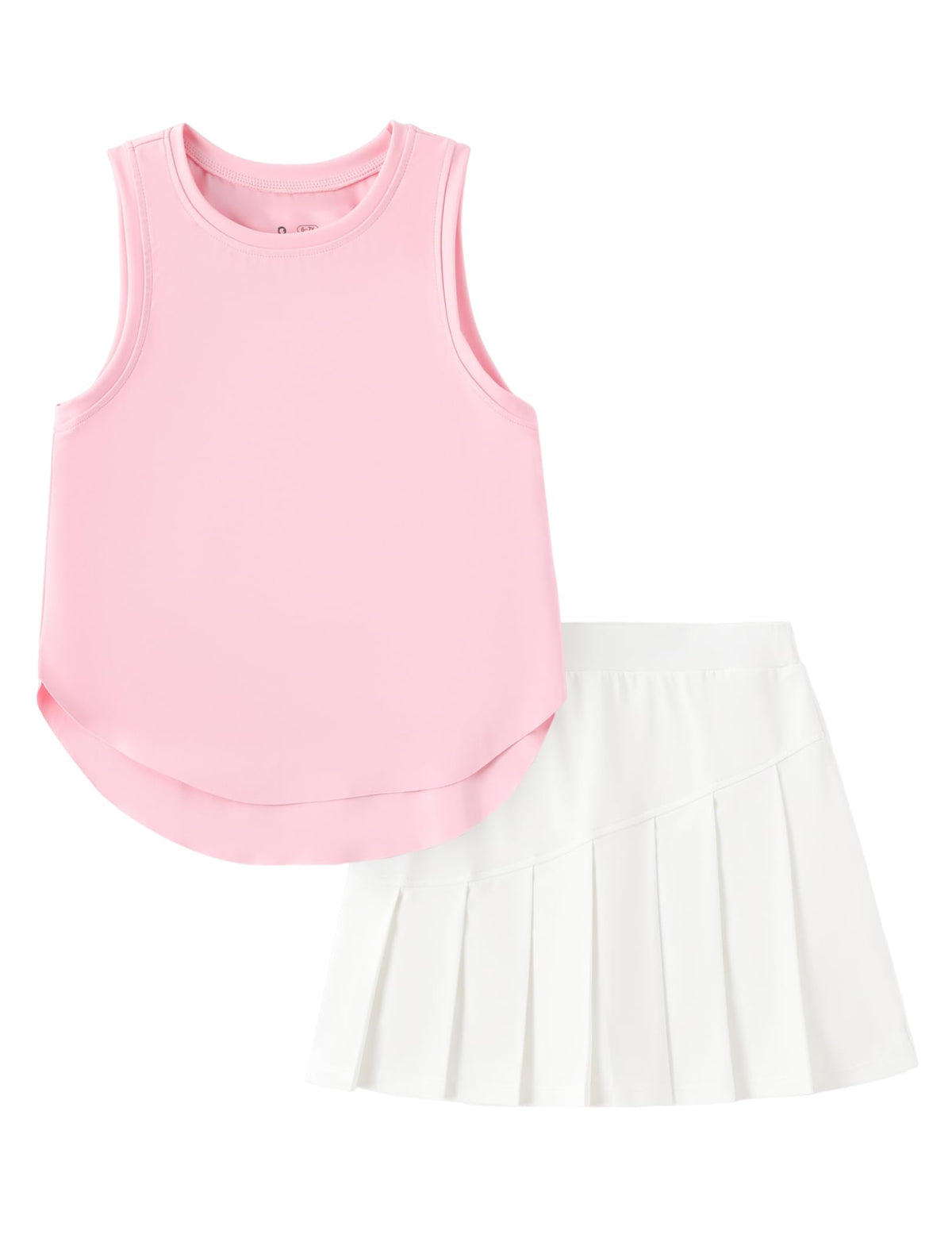 PATPAT Girls Tennis Skirt Sets Tank Top + Pleated Skort Activewear 5-12Y