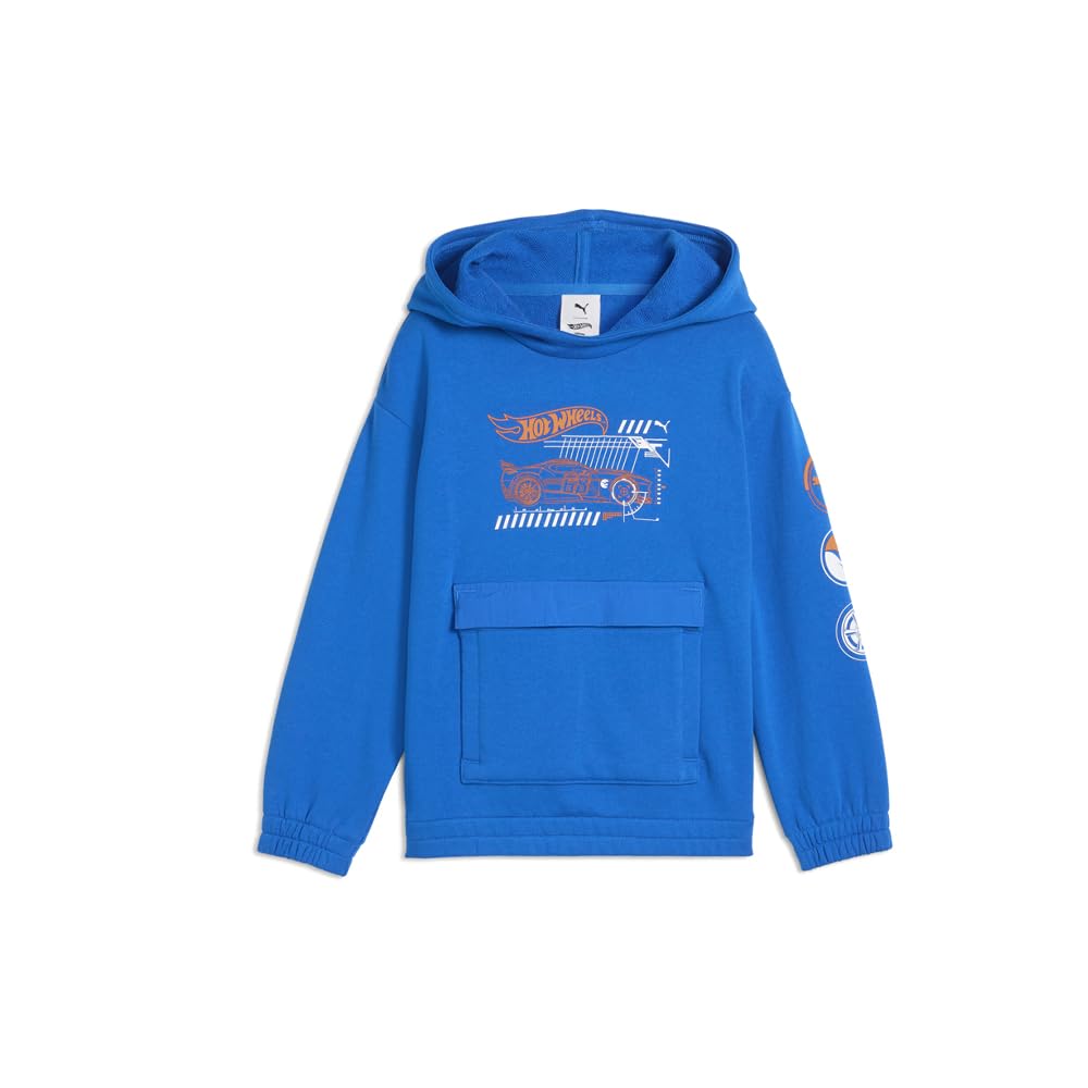 PUMA Boys' Logo Pullover Hoodie, Fleece Sweatshirt, Large Front Pocket