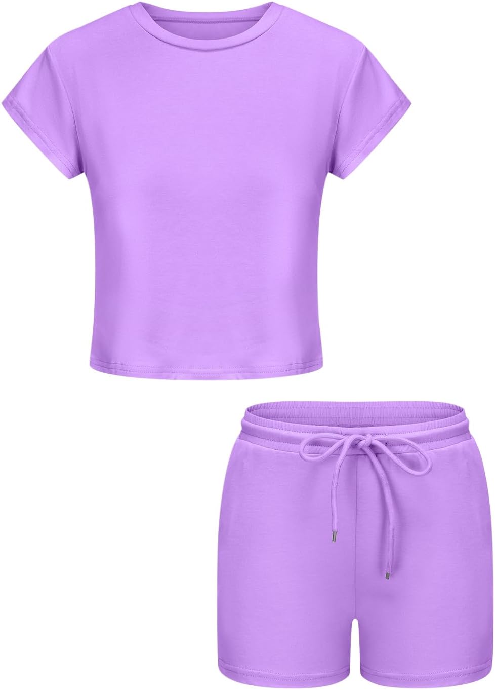 Girls Two Piece Summer Shorts Set with Pockets Comfy Outfits