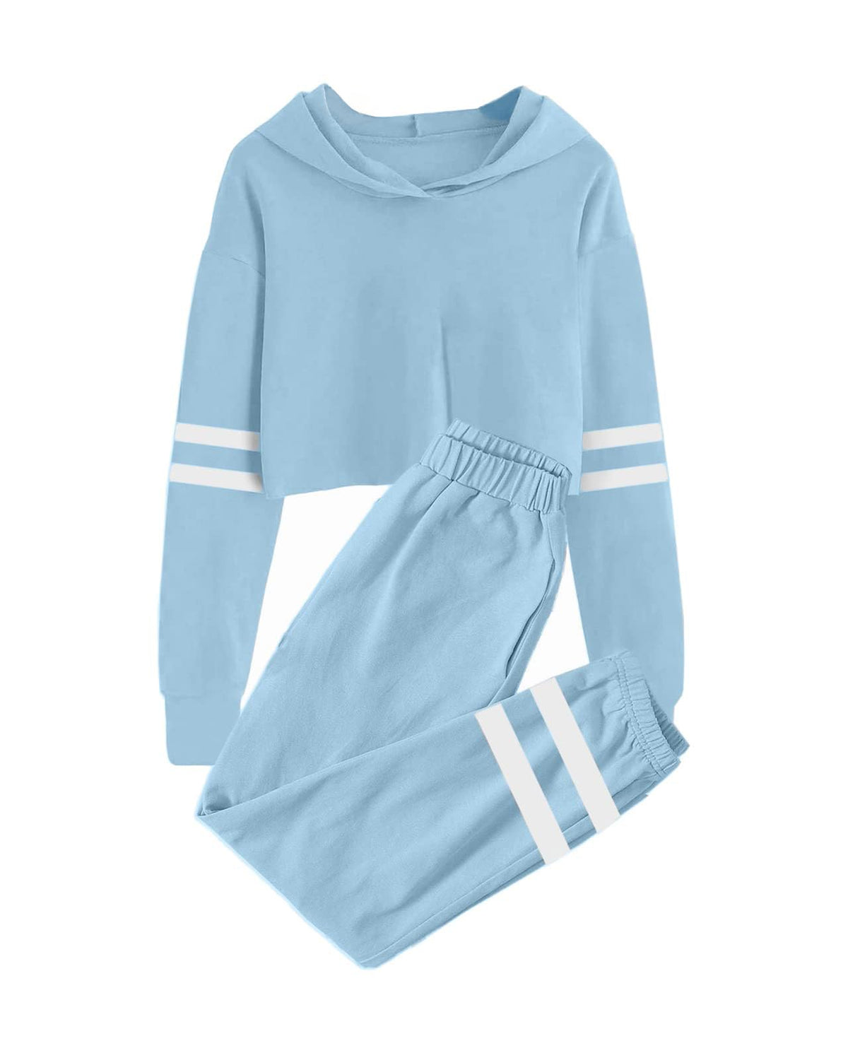 Meikulo Kids 2 Piece Outfits Girls Crop Tops Hoodies Long Sleeve Fashion Sweatshirts and Sweatpants