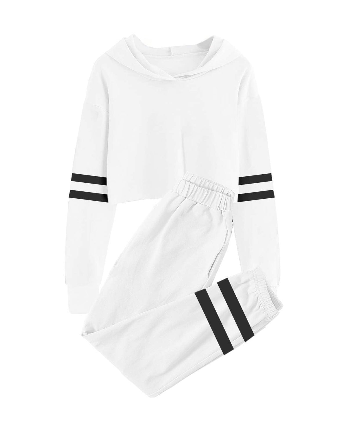 Meikulo Kids 2 Piece Outfits Girls Crop Tops Hoodies Long Sleeve Fashion Sweatshirts and Sweatpants