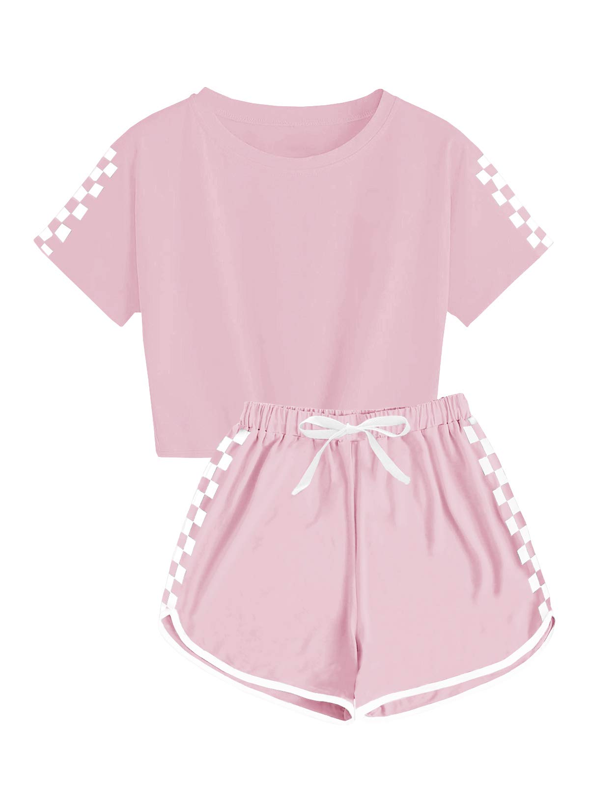 Haloumoning Unisex Girls Boys 2 Piece Outfits Crop Tops and Shorts Set