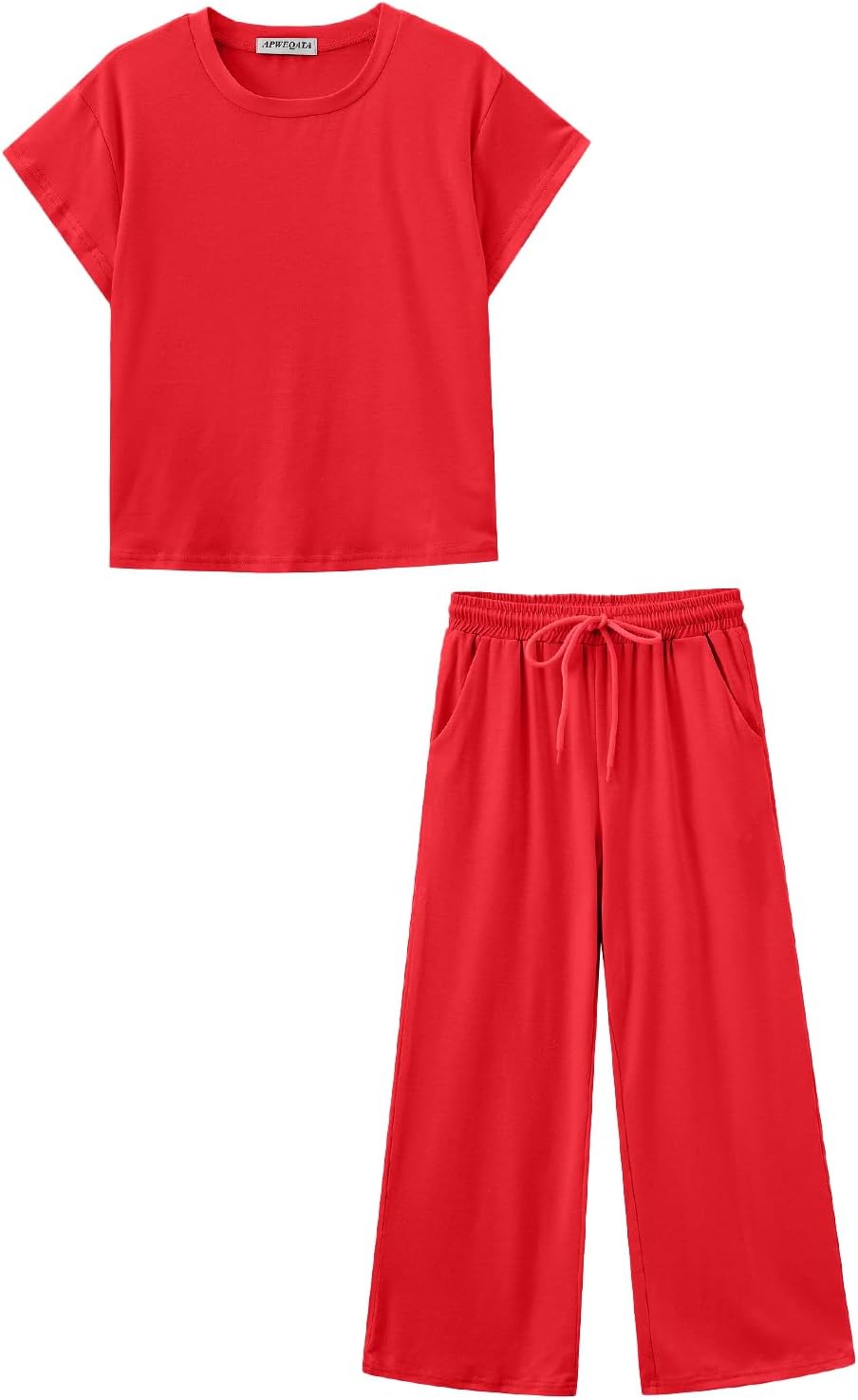 Girls Outfits Short Sleeve Shirts & Pants Sets With Pockets