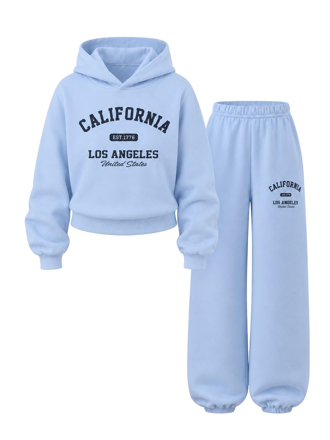 Yoxindax Girls Sweat Set Sweatshirt & Sweatpants Fall Winter Tween Clothes