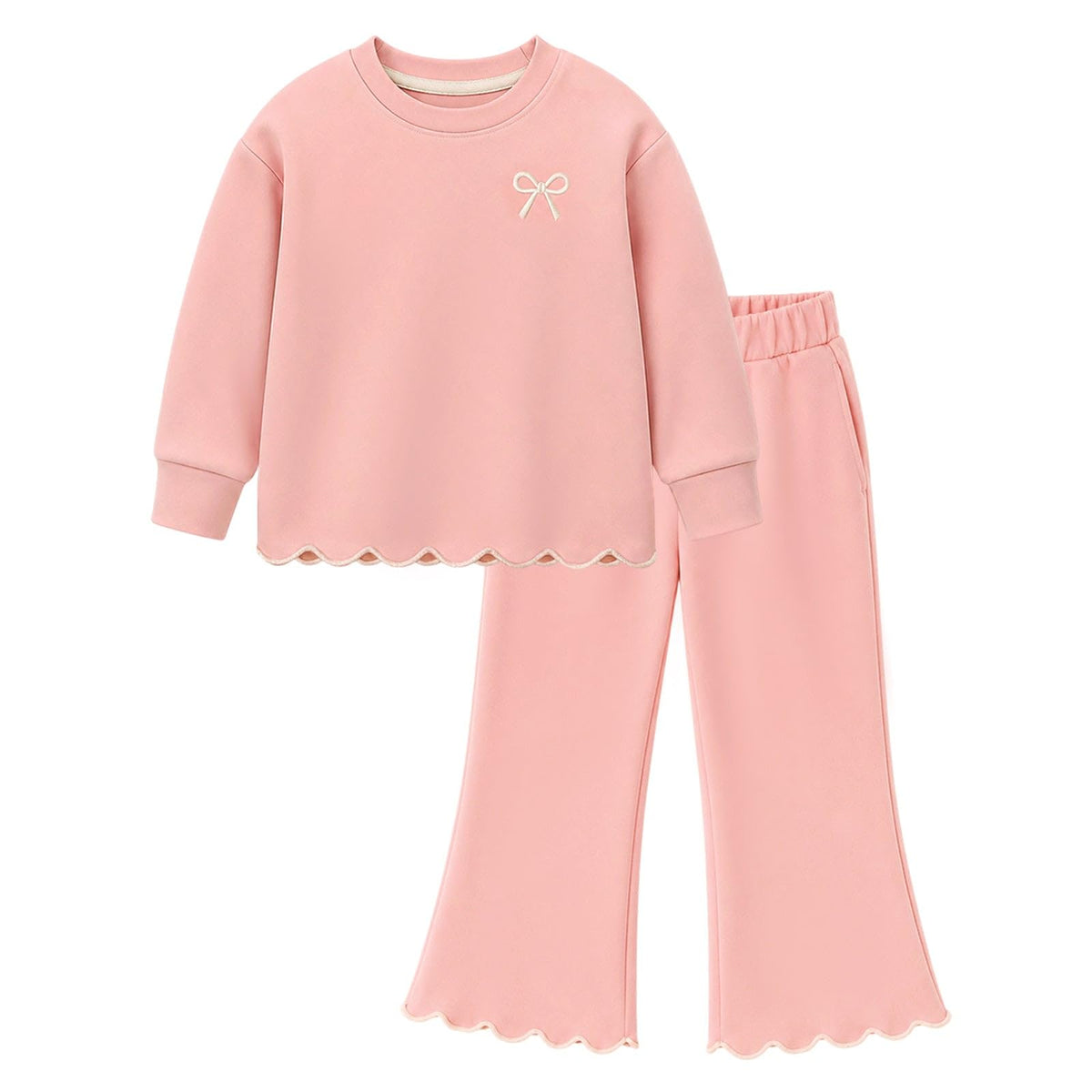 HILEELANG Girls Outfit Set 2 Piece Sweatshirt Top with Flare Pants