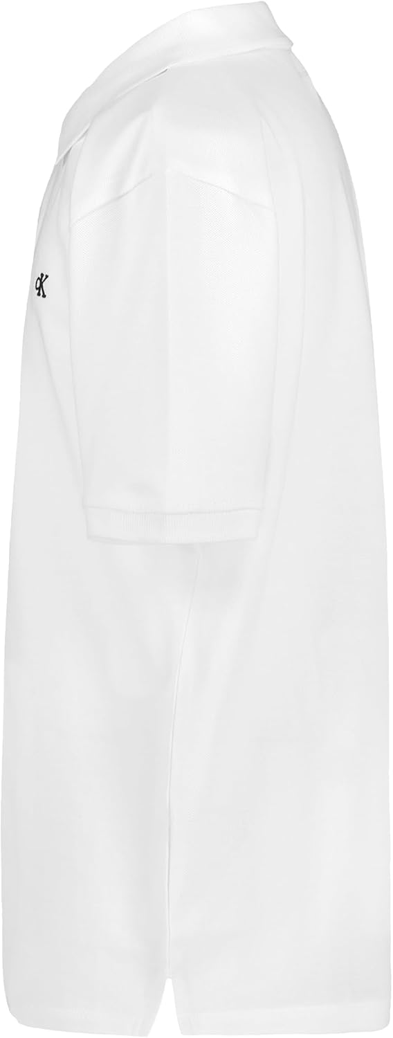 Calvin Klein Boys Short Sleeve Micro Pique Solid Polo, Button Closure, Soft & Comfortable