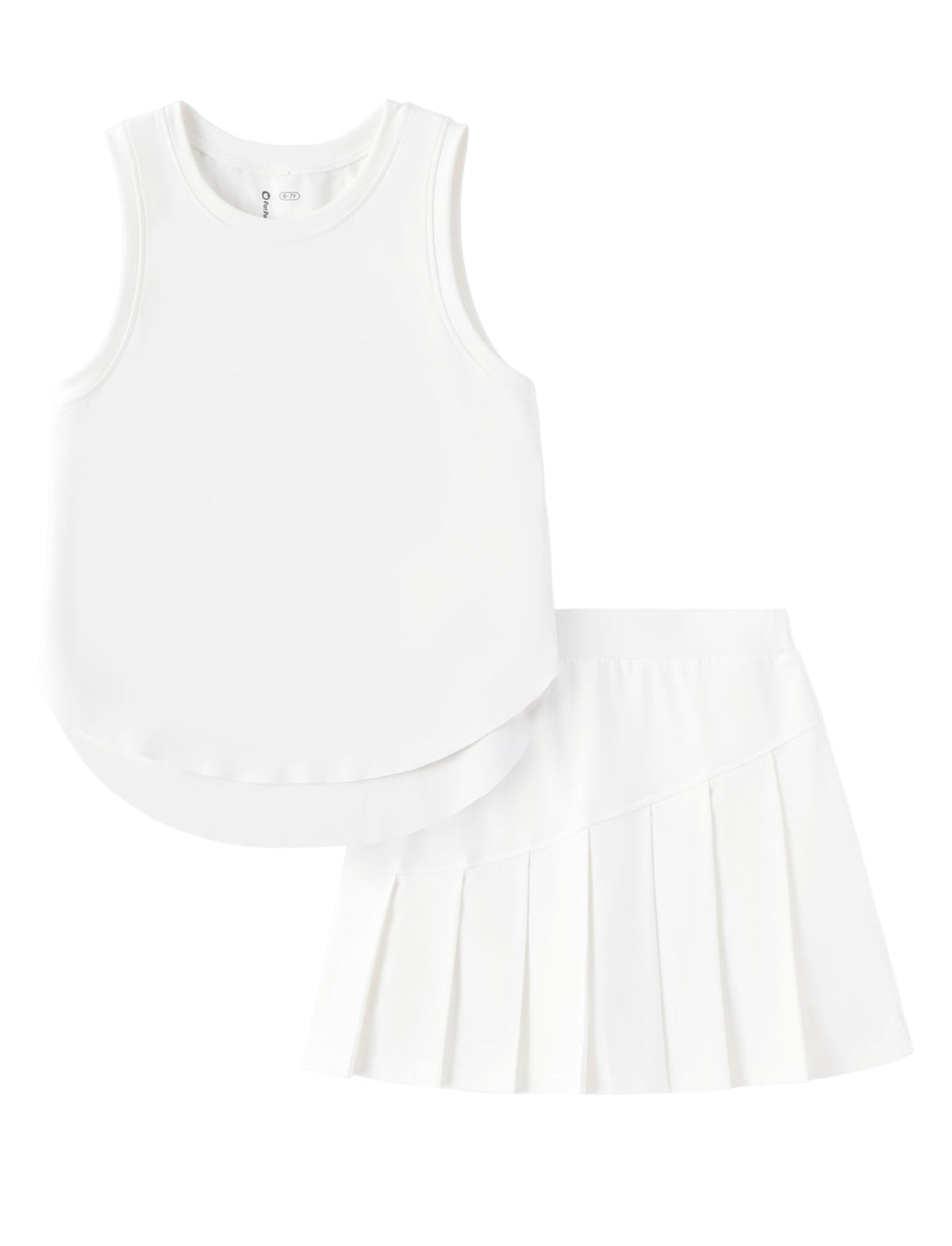 PATPAT Girls Tennis Skirt Sets Tank Top + Pleated Skort Activewear 5-12Y