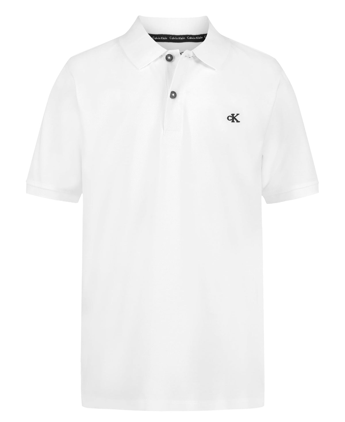 Calvin Klein Boys Short Sleeve Micro Pique Solid Polo, Button Closure, Soft & Comfortable