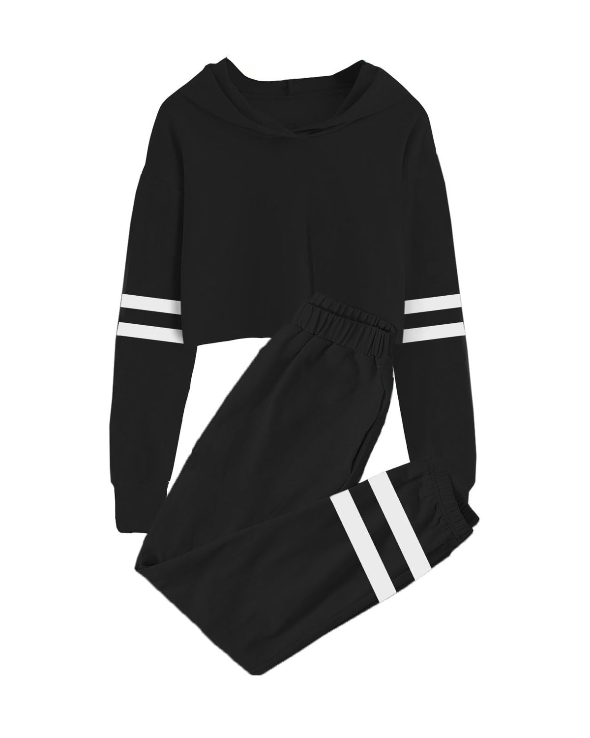 Meikulo Kids 2 Piece Outfits Girls Crop Tops Hoodies Long Sleeve Fashion Sweatshirts and Sweatpants