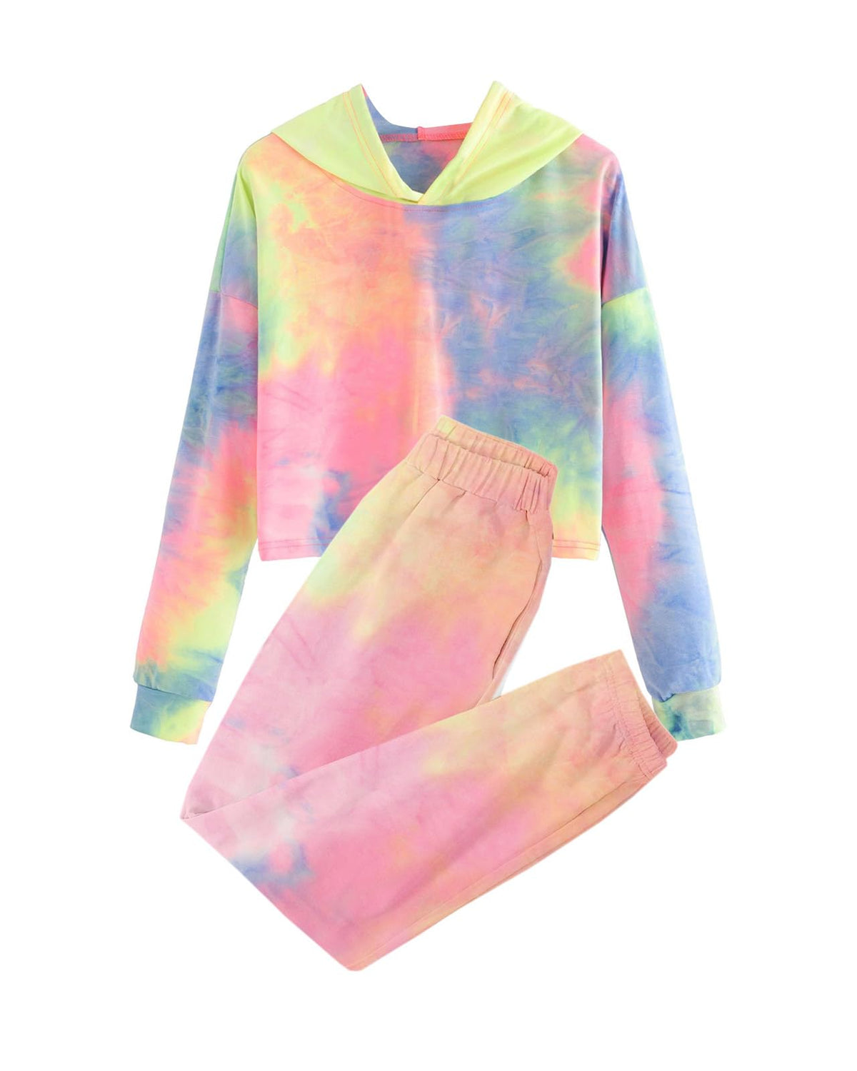Meikulo Kids 2 Piece Outfits Girls Crop Tops Hoodies Long Sleeve Fashion Sweatshirts and Sweatpants