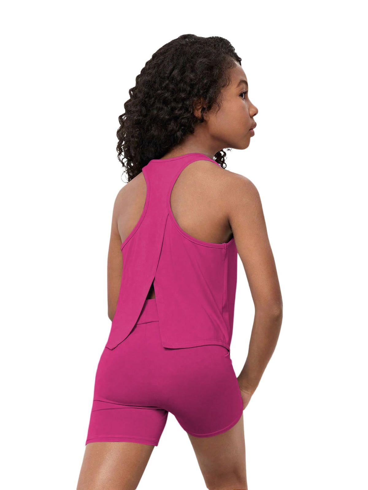 BEAUDRM Girl's 2 Piece Workout Outfits Crop Top and Shorts Athletic Sets