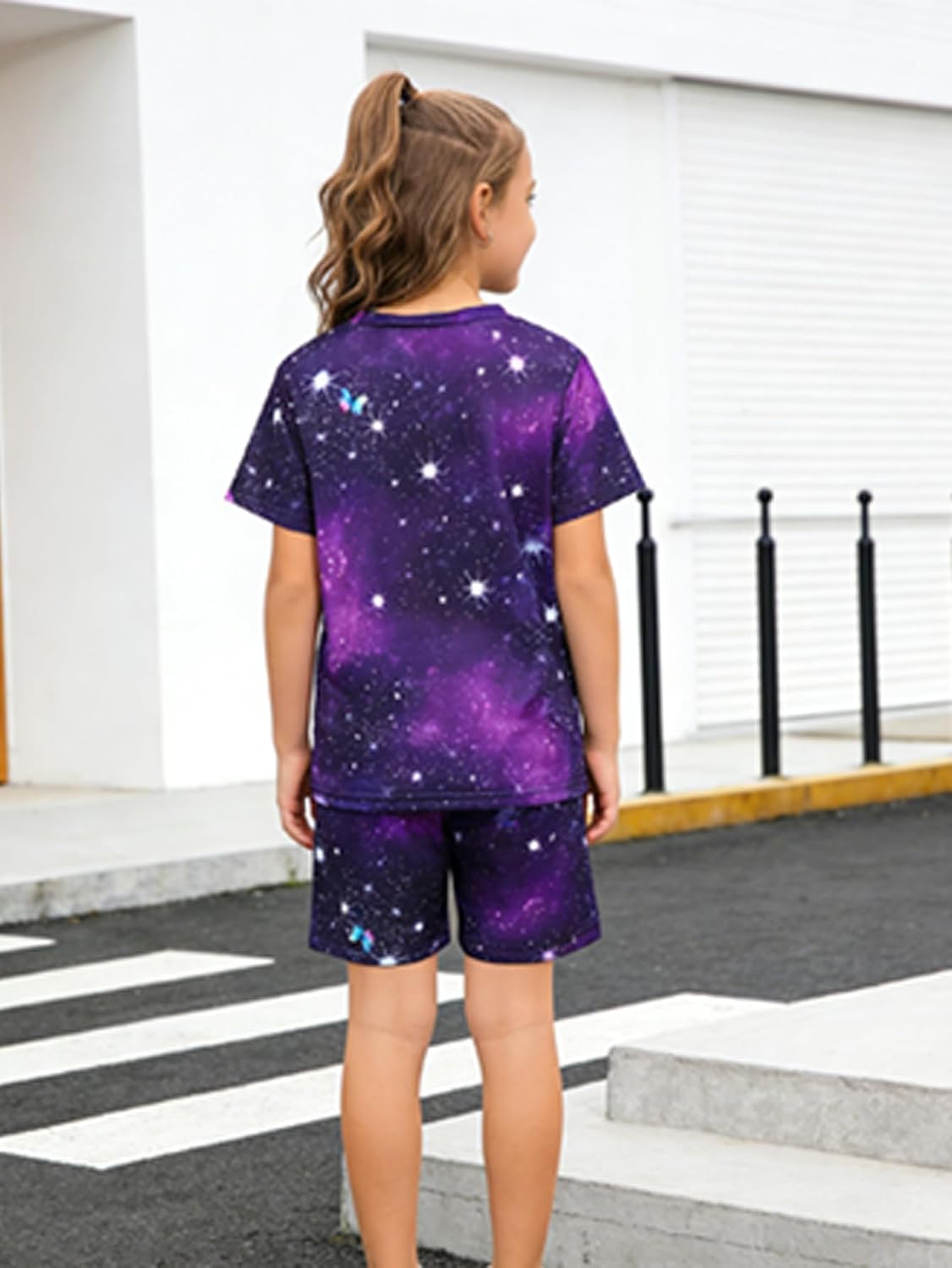 5-12Y Girls Clothes Summer 2 Piece Outfits Short Sleeve T-Shirts and Shorts Kids Fashion Clothing Sets