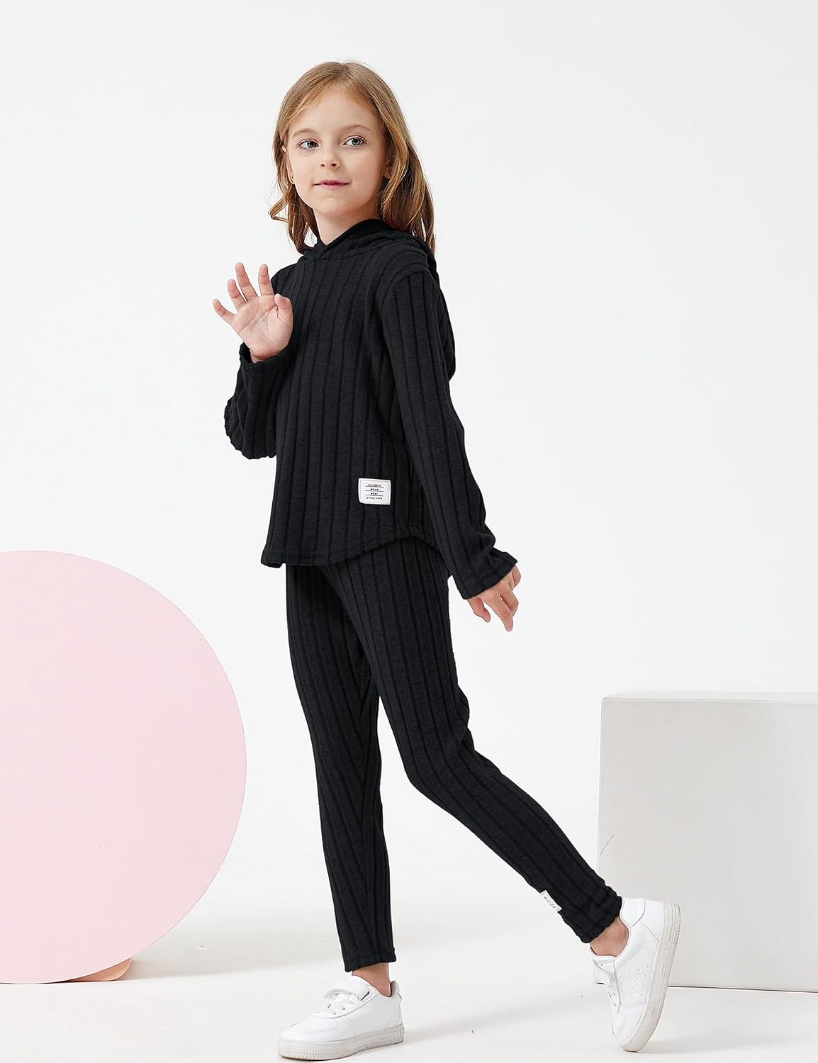 Toddler Girl Fall Clothes Set Warm Sweatshirt Pants Long Sleeve Sweatsuits Winter Hooded Pullover Outfits